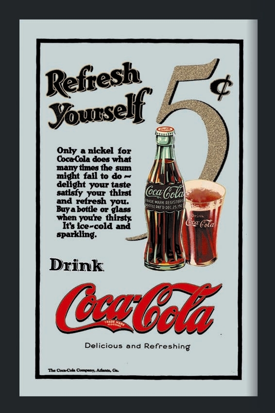 Set: 2 Spiegelbilder Coca-Cola Flasche Vintage Buy someone you love a Coke 30x20 cm Wandbilder