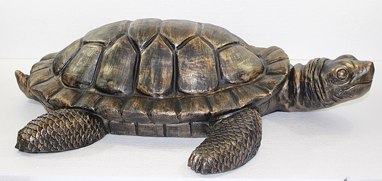 Rakso Deko Figur Schildkröte groß Gartenfigur H 16/L 66 cm Dekofigur