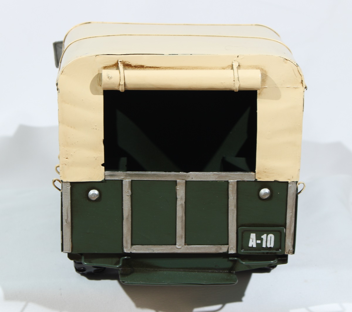 Blechauto Nostalgie Modellauto Oldtimer Automarke Jeep Safari Land Rover aus Blech L 36 cm