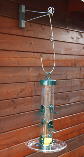 Futtersäule Big Easy mit T-Träger, Futterteller und Fülltrichter Vogelfutterspender wetterfest